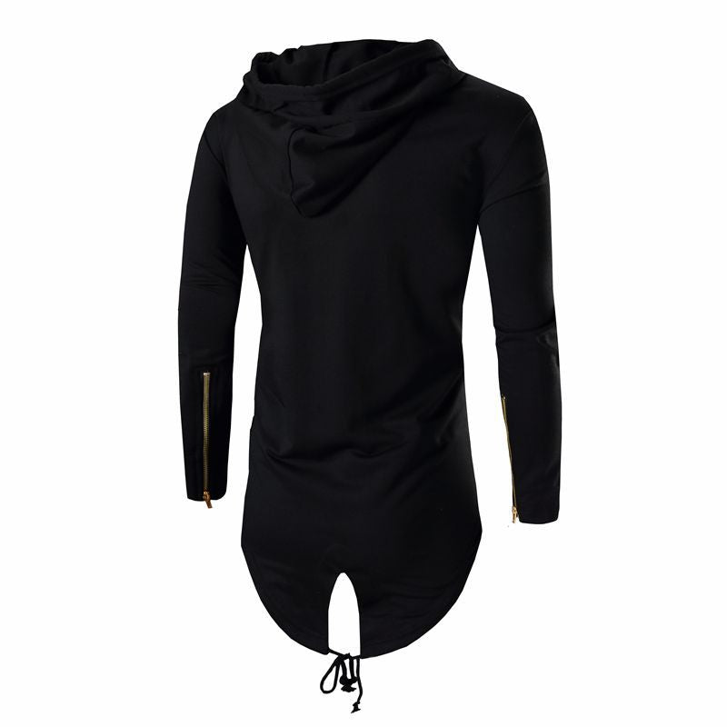 Vonder - The Nevermore Gothic Hooded Sweatshirt Cardigan Mid - length Zip – Unique Gothic Fashion for Men by Nevermore Lifestyle & Tech | 3XL Black