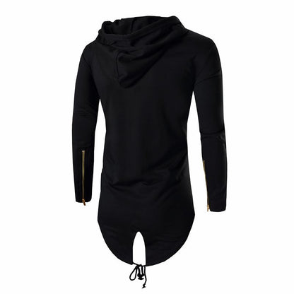 Vonder - The Nevermore Gothic Hooded Sweatshirt Cardigan Mid - length Zip – Unique Gothic Fashion for Men by Nevermore Lifestyle & Tech | 3XL Black