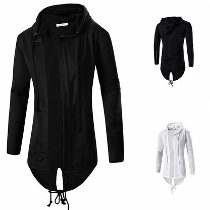 Vonder - The Nevermore Gothic Hooded Sweatshirt Cardigan Mid - length Zip – Unique Gothic Fashion for Men by Nevermore Lifestyle & Tech | 3XL Black