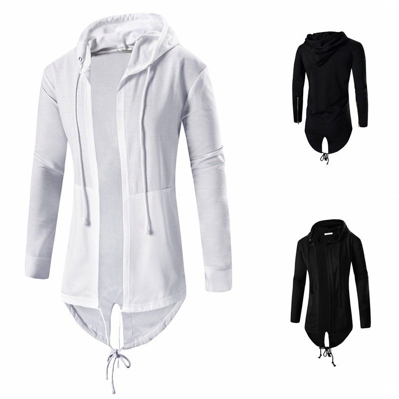 Vonder - The Nevermore Gothic Hooded Sweatshirt Cardigan Mid - length Zip – Unique Gothic Fashion for Men by Nevermore Lifestyle & Tech | 3XL Black