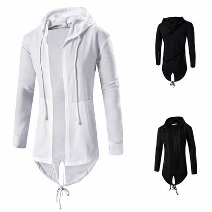 Vonder - The Nevermore Gothic Hooded Sweatshirt Cardigan Mid - length Zip – Unique Gothic Fashion for Men by Nevermore Lifestyle & Tech | 3XL Black