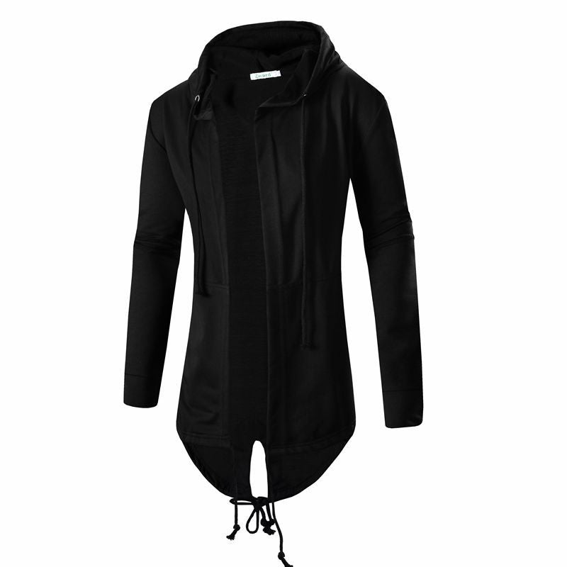 Vonder - The Nevermore Gothic Hooded Sweatshirt Cardigan Mid - length Zip – Unique Gothic Fashion for Men by Nevermore Lifestyle & Tech | 3XL Black