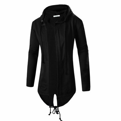 Vonder - The Nevermore Gothic Hooded Sweatshirt Cardigan Mid - length Zip – Unique Gothic Fashion for Men by Nevermore Lifestyle & Tech | 3XL Black