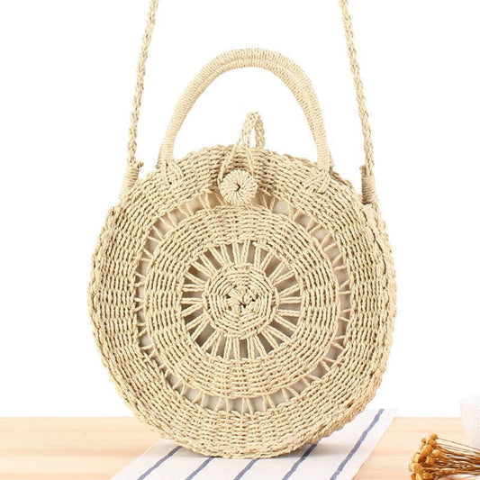 Wanderlust Tote - Round Bag by The Nevermore – Unique Bags by Nevermore Lifestyle & Tech | Large Hollow Beige Openwork