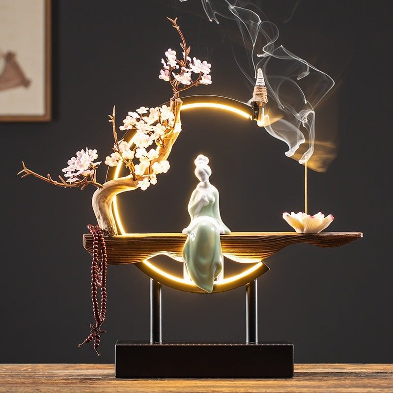 Waterfall Backflow Incense Burner Ladies Incense Stick Holder Buddha Home Decoration Elk Ceramic Censer With 20 Incense Cones – Unique by Nevermore Lifestyle & Tech | USB 10style