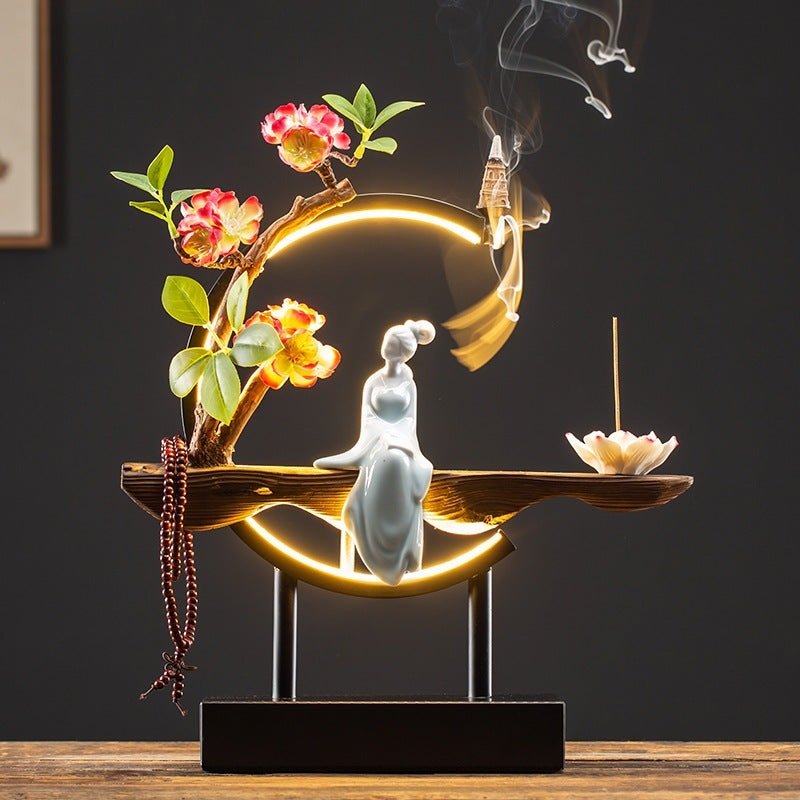 Waterfall Backflow Incense Burner Ladies Incense Stick Holder Buddha Home Decoration Elk Ceramic Censer With 20 Incense Cones – Unique by Nevermore Lifestyle & Tech | USB 1style