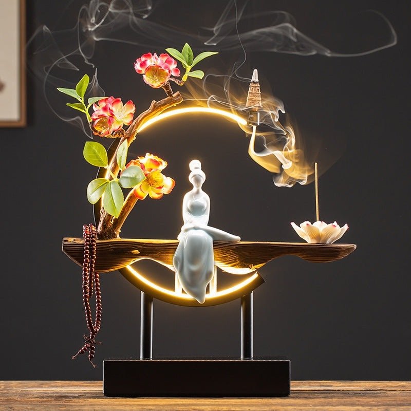 Waterfall Backflow Incense Burner Ladies Incense Stick Holder Buddha Home Decoration Elk Ceramic Censer With 20 Incense Cones – Unique by Nevermore Lifestyle & Tech | USB 2style