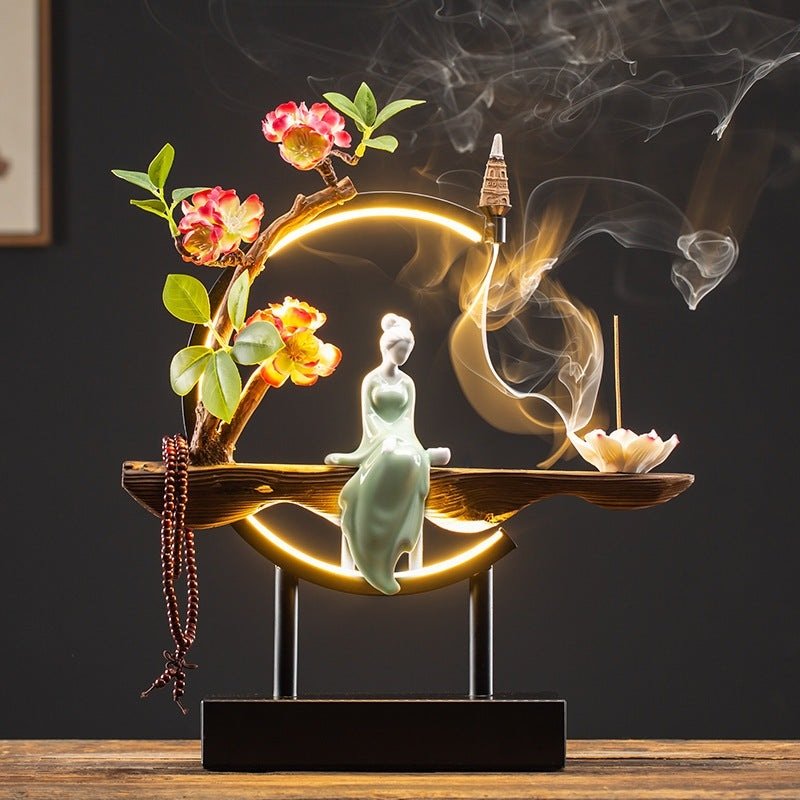 Waterfall Backflow Incense Burner Ladies Incense Stick Holder Buddha Home Decoration Elk Ceramic Censer With 20 Incense Cones – Unique by Nevermore Lifestyle & Tech | USB 3style