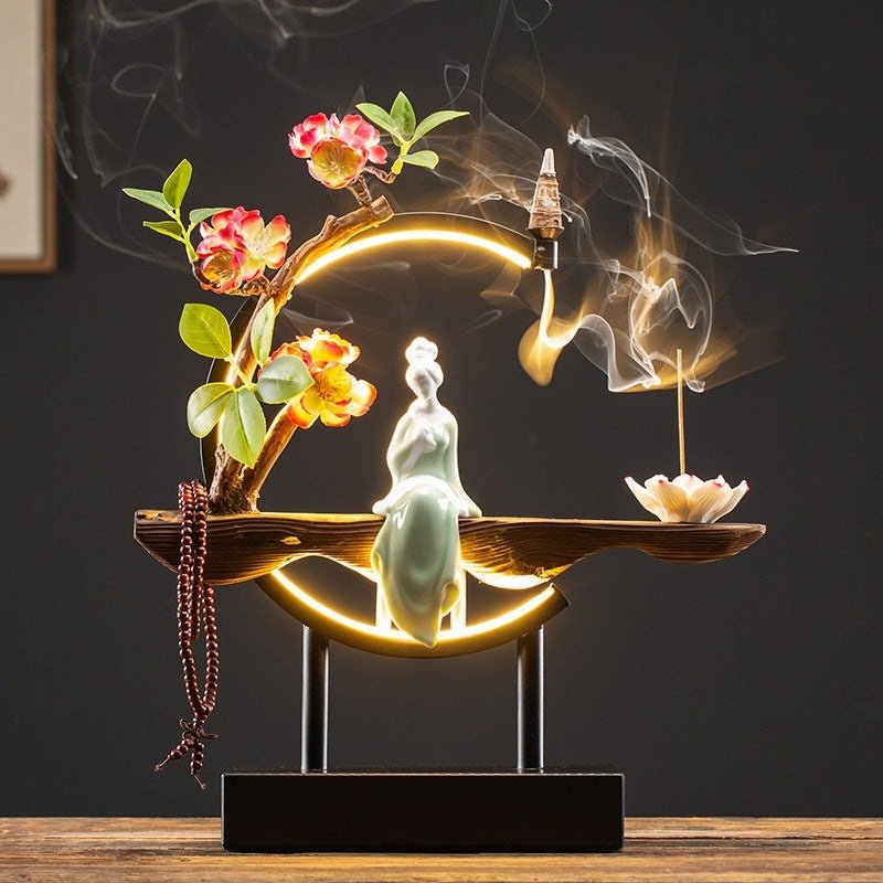 Waterfall Backflow Incense Burner Ladies Incense Stick Holder Buddha Home Decoration Elk Ceramic Censer With 20 Incense Cones – Unique by Nevermore Lifestyle & Tech | USB 4style