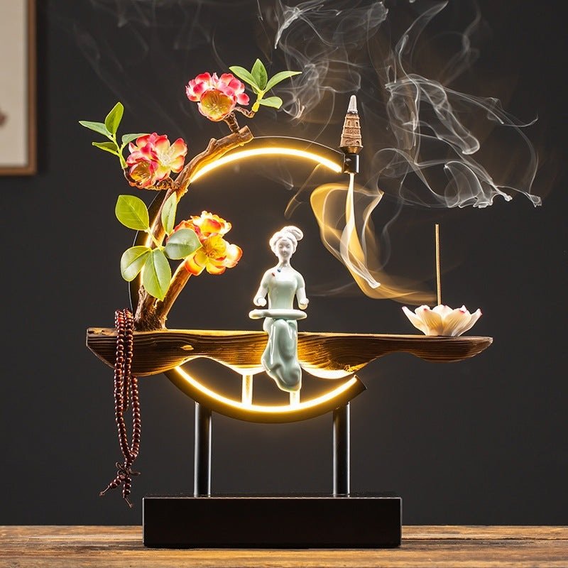 Waterfall Backflow Incense Burner Ladies Incense Stick Holder Buddha Home Decoration Elk Ceramic Censer With 20 Incense Cones – Unique by Nevermore Lifestyle & Tech | USB 5style