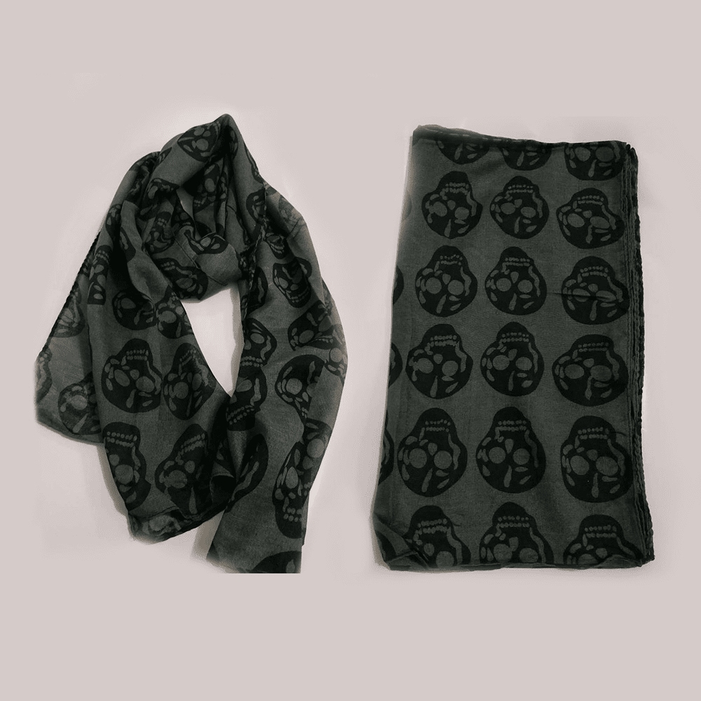 When You Are Gone - The Nevermore Gothic Scarf – Unique Gothic Fashion for Women by Nevermore Lifestyle & Tech | Dark Grey