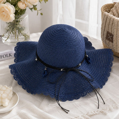 Wide Brim Hat Coastal Breeze by The Nevermore – Unique Hats by The Nevermore | Navy Blue