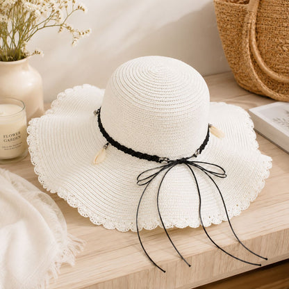Wide Brim Hat Coastal Breeze by The Nevermore – Unique Hats by The Nevermore | White