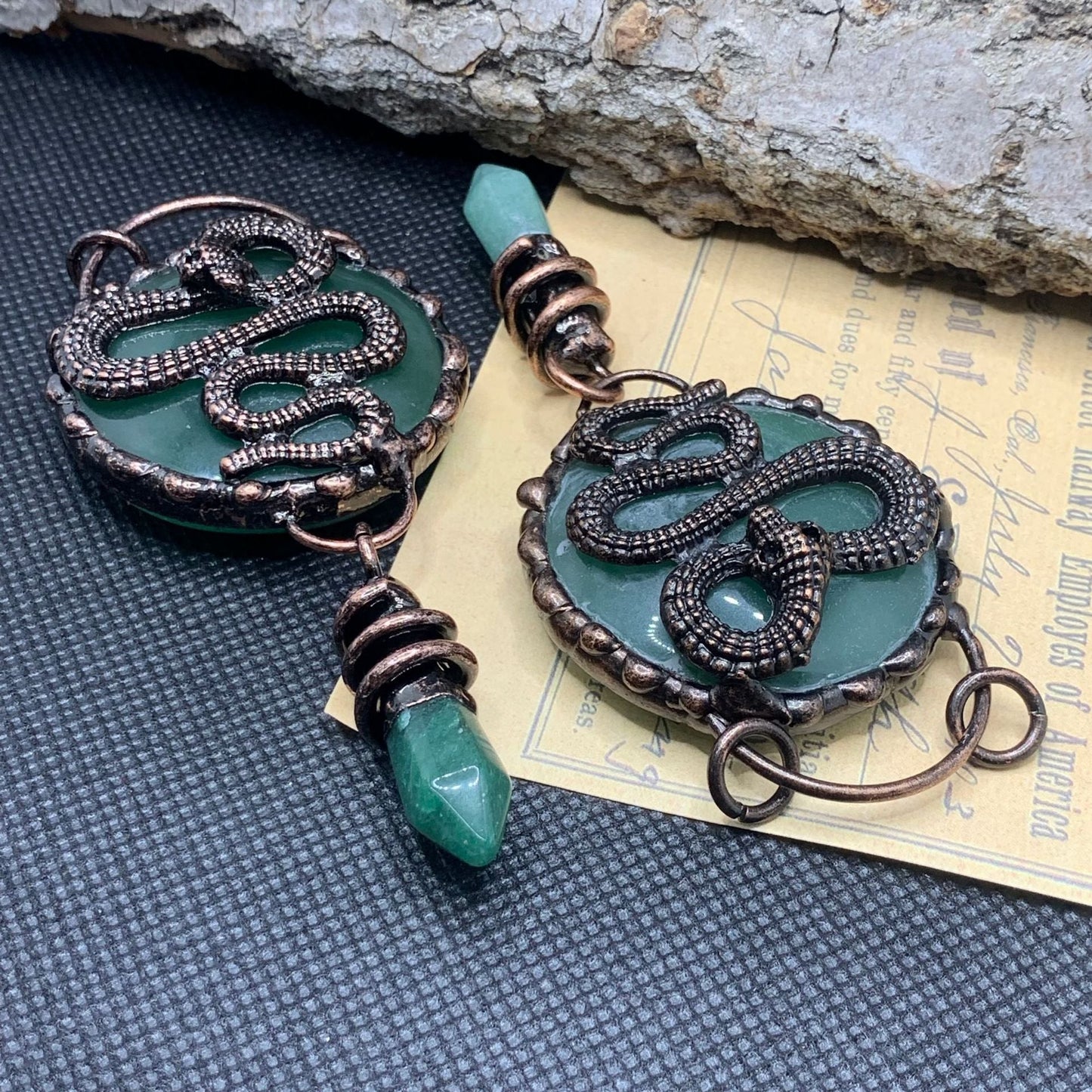 Wigglebritches - Vintage Snake Pendant by The Nevermore – Unique Jewelry by Nevermore Lifestyle & Tech | Aventurine Pan Snake