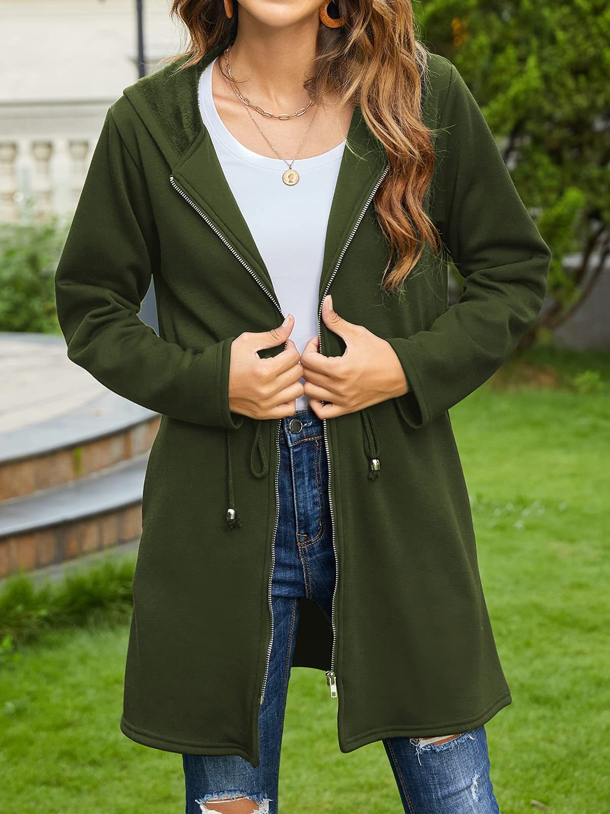 Willow Breeze - Hooded Women Jacket by The Nevermore – Unique Jackets by Nevermore Lifestyle & Tech | 2XL Army Green