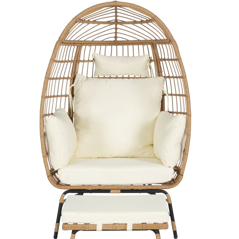 Willow Egg Chair, Rattan Egg Chair, Indoor And Outdoor, Oversized Egg Chair, 600 Pounds, With Footstool And Thick Cushion, Prohibited Platform Temu