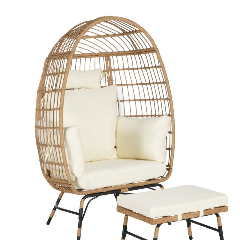 Willow Egg Chair, Rattan Egg Chair, Indoor And Outdoor, Oversized Egg Chair, 600 Pounds, With Footstool And Thick Cushion, Prohibited Platform Temu
