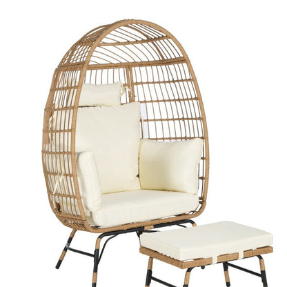 Willow Egg Chair, Rattan Egg Chair, Indoor And Outdoor, Oversized Egg Chair, 600 Pounds, With Footstool And Thick Cushion, Prohibited Platform Temu