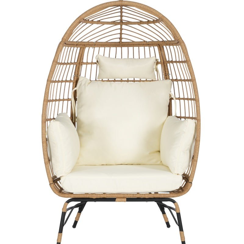 Willow Egg Chair, Rattan Egg Chair, Indoor And Outdoor, Oversized Egg Chair, 600 Pounds, With Footstool And Thick Cushion, Prohibited Platform Temu