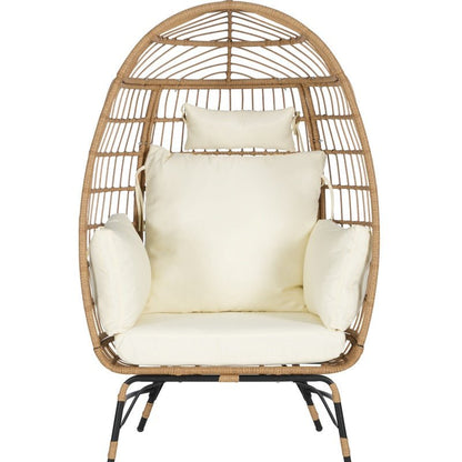 Willow Egg Chair, Rattan Egg Chair, Indoor And Outdoor, Oversized Egg Chair, 600 Pounds, With Footstool And Thick Cushion, Prohibited Platform Temu