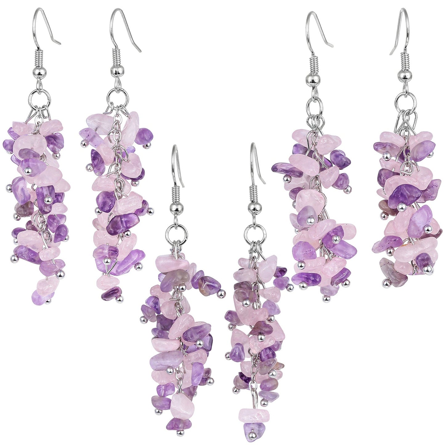 Winterdell - Natural Crystal Earrings by The Nevermore – Unique Earrings by Nevermore Lifestyle & Tech | Amethyst Aquamarine