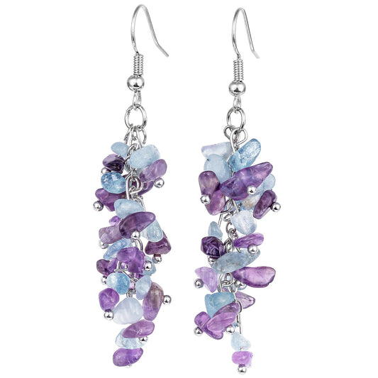 Winterdell - Natural Crystal Earrings by The Nevermore – Unique Earrings by Nevermore Lifestyle & Tech | Amethyst Aquamarine