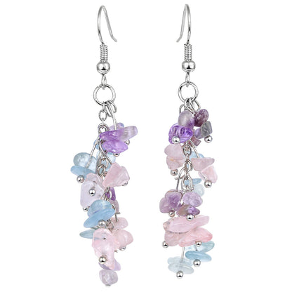 Winterdell - Natural Crystal Earrings by The Nevermore – Unique Earrings by Nevermore Lifestyle & Tech | Pink Amethyst Sea Blue