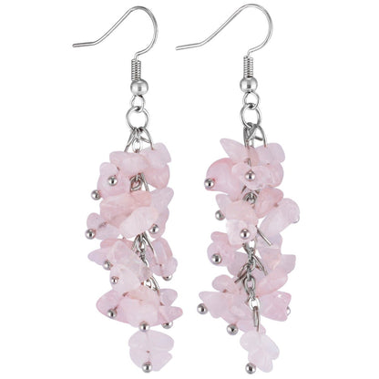 Winterdell - Natural Crystal Earrings by The Nevermore – Unique Earrings by Nevermore Lifestyle & Tech | Pink Crystal