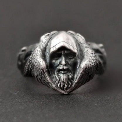 Wizard and Wolves - The Nevermore Gothic Ring – Unique Gothic Rings by Nevermore Lifestyle & Tech | 10 number Old color