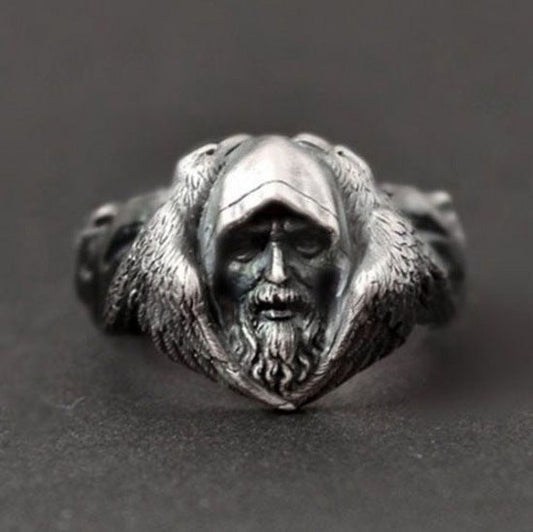 Wizard and Wolves - The Nevermore Gothic Ring – Unique Gothic Rings by Nevermore Lifestyle & Tech | 10 number Old color