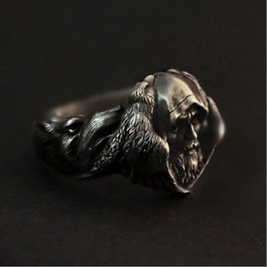Wizard and Wolves - The Nevermore Gothic Ring – Unique Gothic Rings by Nevermore Lifestyle & Tech | 10 number Old color