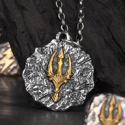 Zero Abyss Poseidon - Gothic Sterling Silver Pendant by The Nevermore – Unique Gothic Jewelry by Nevermore Lifestyle & Tech | Pendant Wax Rope