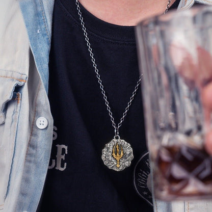 Zero Abyss Poseidon - Gothic Sterling Silver Pendant by The Nevermore – Unique Gothic Jewelry by Nevermore Lifestyle & Tech | Pendant Wax Rope