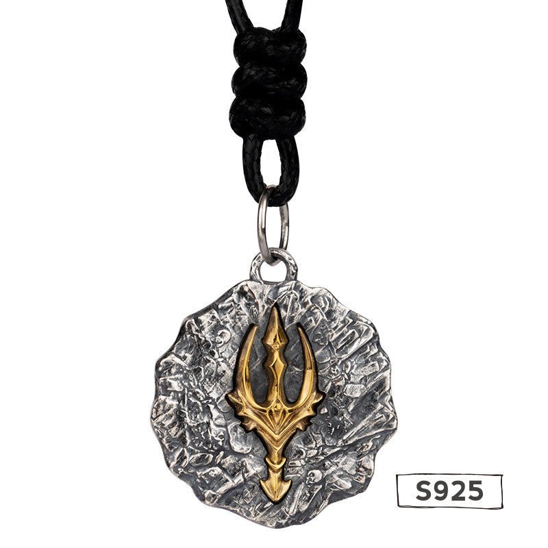 Zero Abyss Poseidon - Gothic Sterling Silver Pendant by The Nevermore – Unique Gothic Jewelry by Nevermore Lifestyle & Tech | Pendant Wax Rope