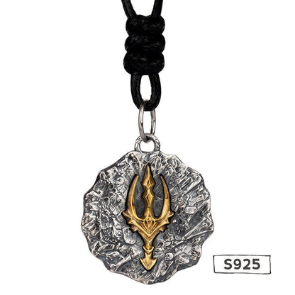 Zero Abyss Poseidon - Gothic Sterling Silver Pendant by The Nevermore – Unique Gothic Jewelry by Nevermore Lifestyle & Tech | Pendant Wax Rope