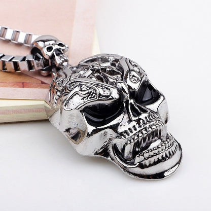 Ziggy Reaktor Skull - Gothic Pendant Necklace by The Nevermore – Unique Gothic Jewelry by Nevermore Lifestyle & Tech | Silver