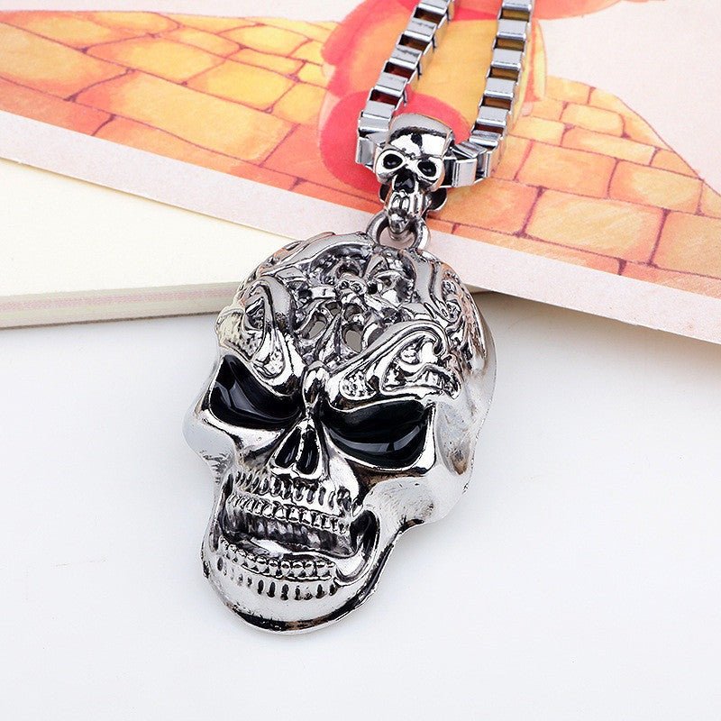 Ziggy Reaktor Skull - Gothic Pendant Necklace by The Nevermore – Unique Gothic Jewelry by Nevermore Lifestyle & Tech | Silver
