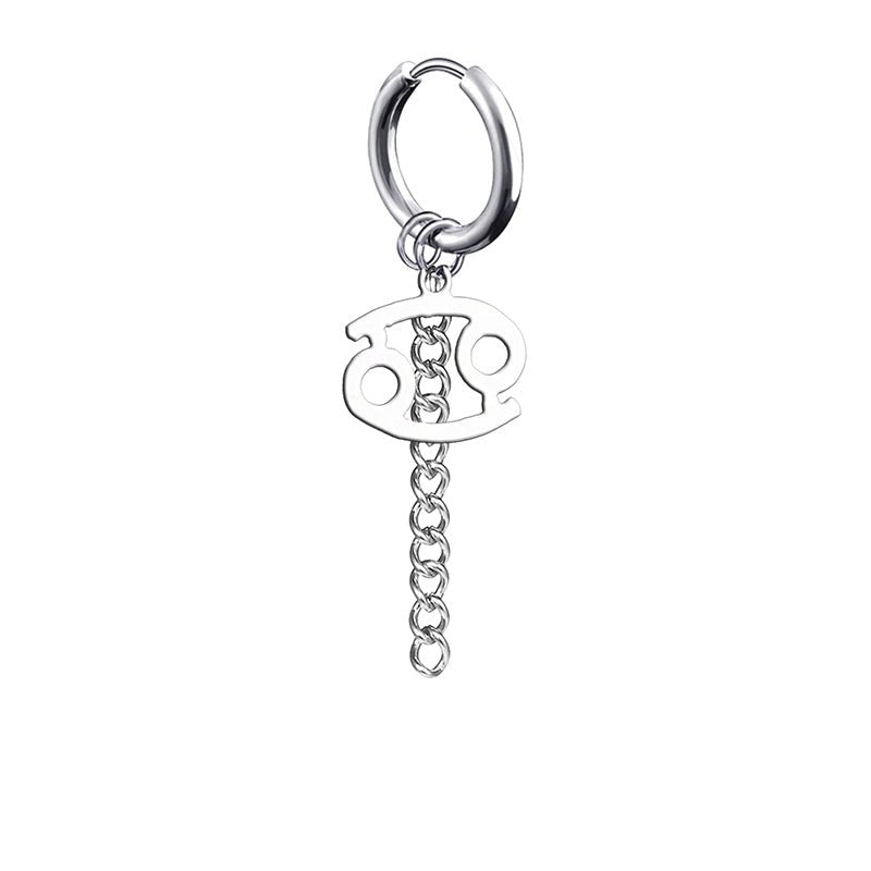Zodiac Horoscope 12 constellation earrings - The Nevermore Earrings for Men Titanium Steel for men – Unique Jewelry by Nevermore Lifestyle & Tech | QOne Cancer